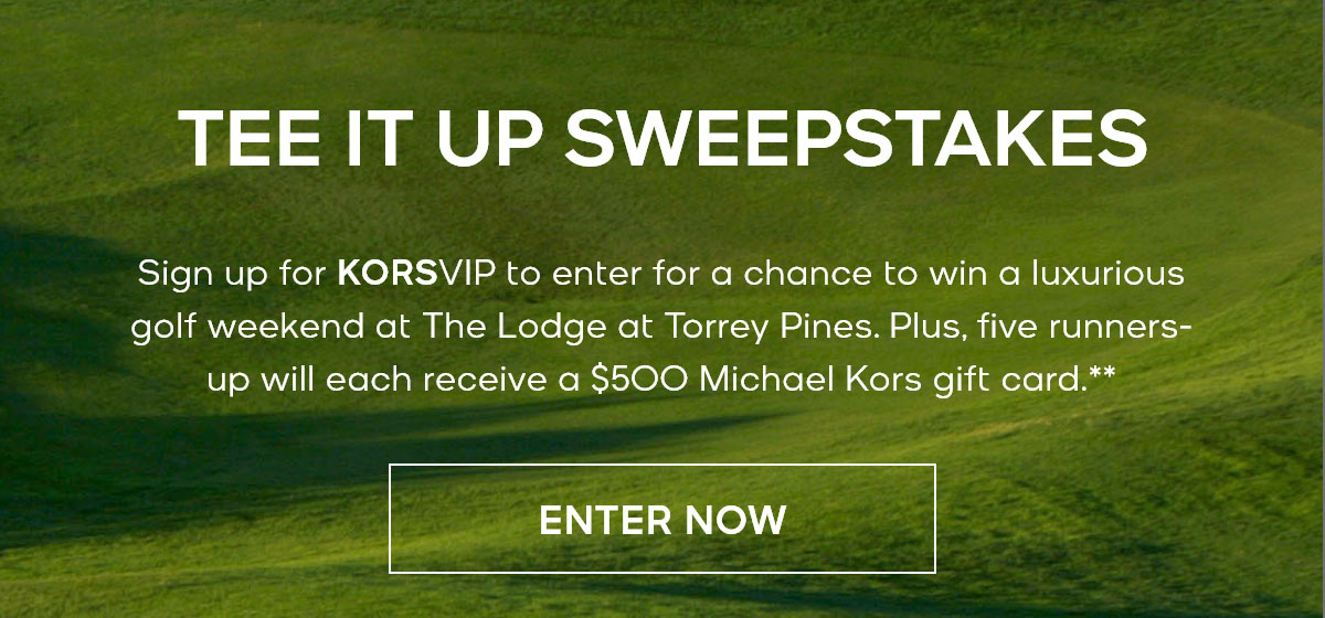 TEE IT UP SWEEPSTAKES ENTER NOW