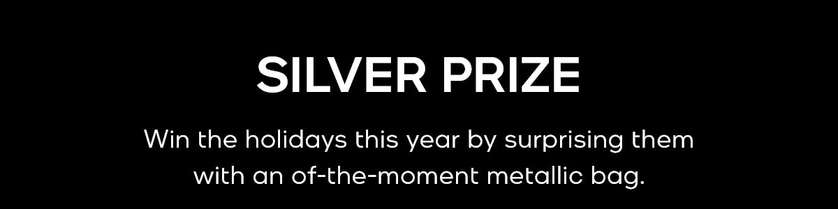 SILVER PRIZE Win the holidays this year by surprising them with an of-the-moment metallic bag.