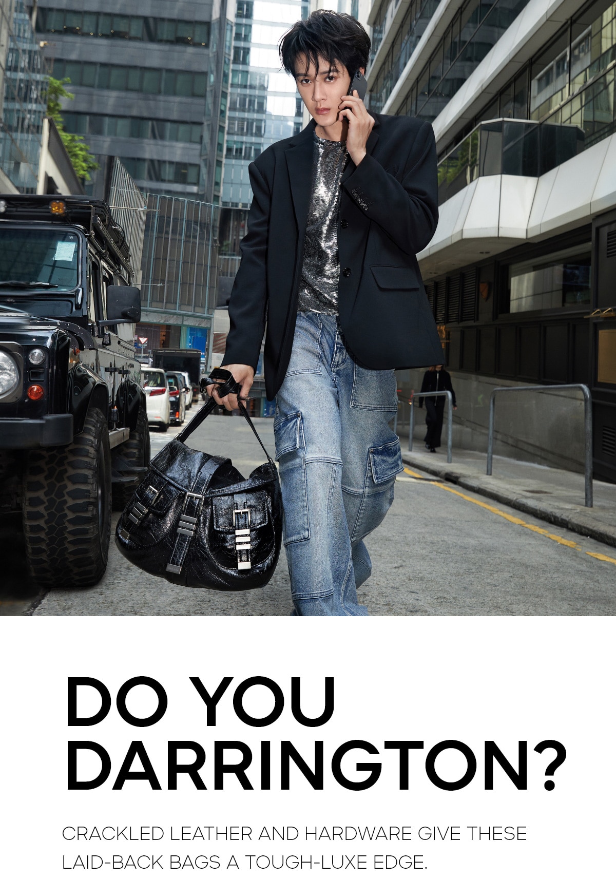 DO YOU DARRINGTON? CRACKLED LEATHER AND HARDWARE GIVE THESE LAID-BACK BAGS A TOUGH-LUXE EDGE.