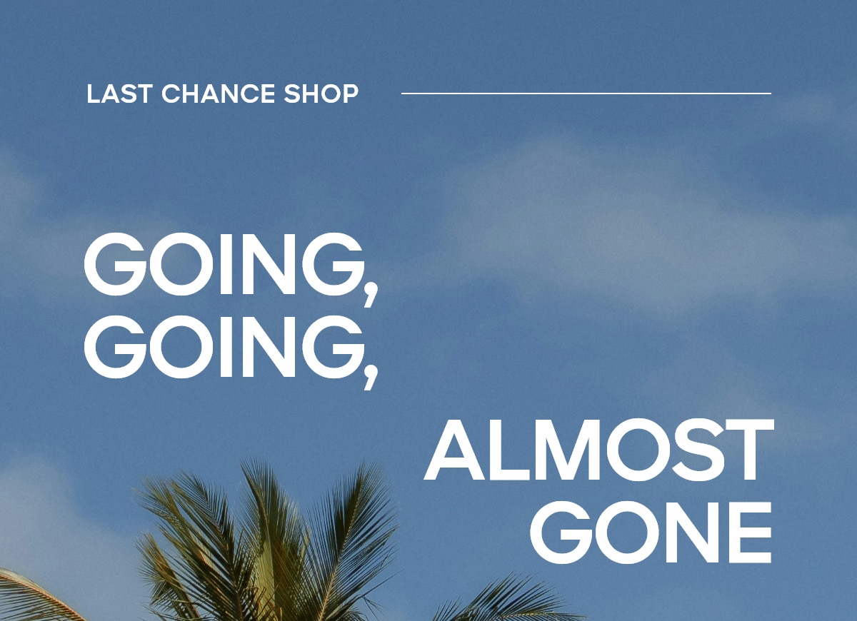 LAST CHANCE SHOP GOING GOING, ALMOST GONE