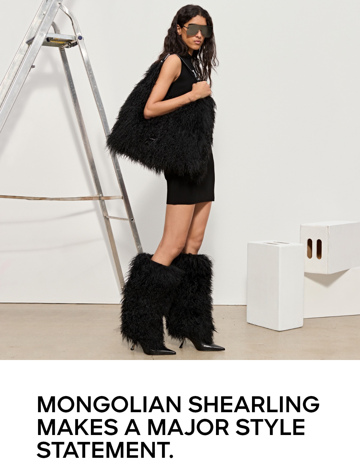 MONGOLIAN SHEARLING MAKES A MAJOR STYLE STATEMENT.