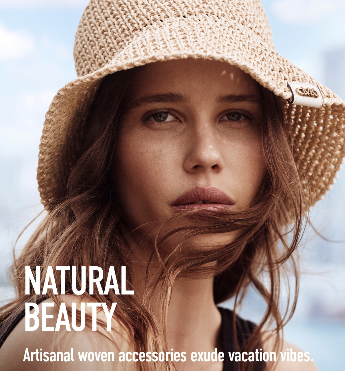 NATURAL BEAUTY Artisanal woven accessories exude vacation vibes.