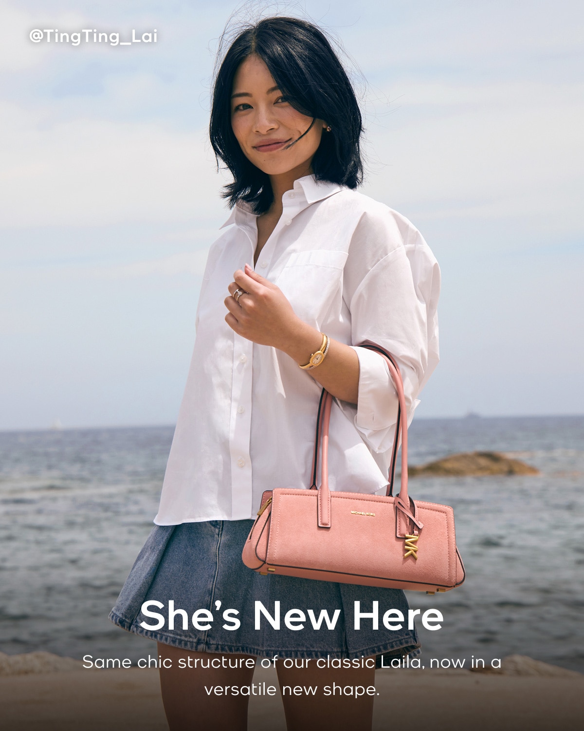 She’s New Here Same chic structure of our classic Laila, now in a versatile new shape.